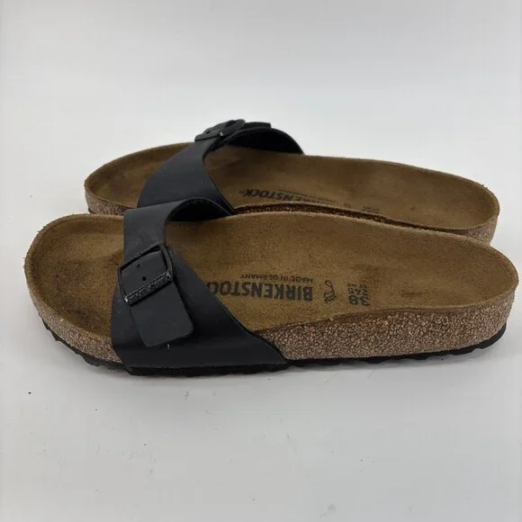 Birkenstock Madrid Birko-Flor Sandals Adjustable Sz US 8 EU 38Black Womens - Picture 7 of 14